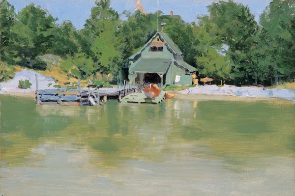 Frederic Remington painting Boathouse at Ingleneuk