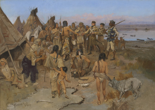 Charles M. Russell | Captain William Clark of the Lewis and Clark Expedition Meeting with the Indians of the Northwest | 1897