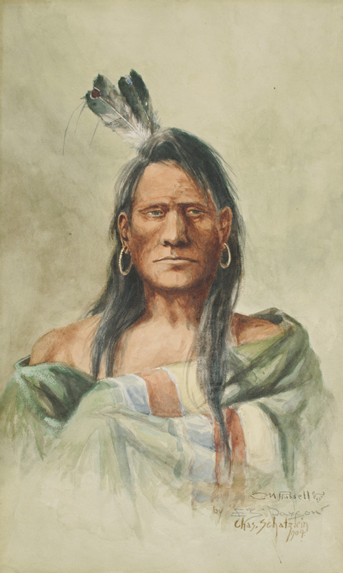 Indian Head, painting by Charles M. Russell