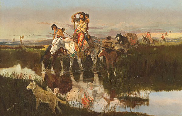 Bringing Up the Trail, painting by Charles M. Russell