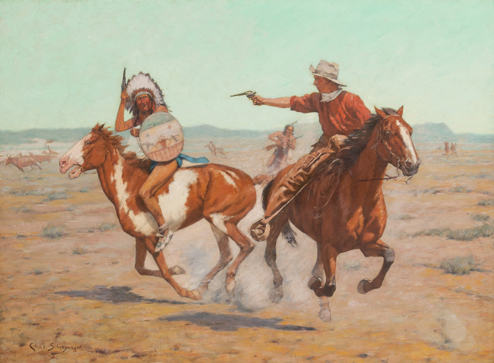 Attack on the Heard, painting by Charles Schreyvogel