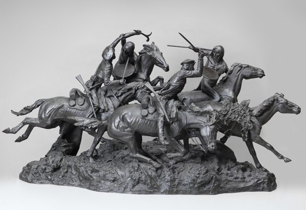 Dragoons, Bronze sculpture by Frederic Remington