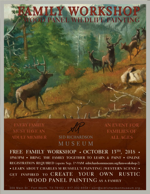 Family Workshop: Wood Panel Wildlife Painting event Flyer