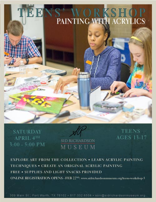 Teen Workshop: Drawing Animals - Sid Richardson Museum - Fort Worth, Texas